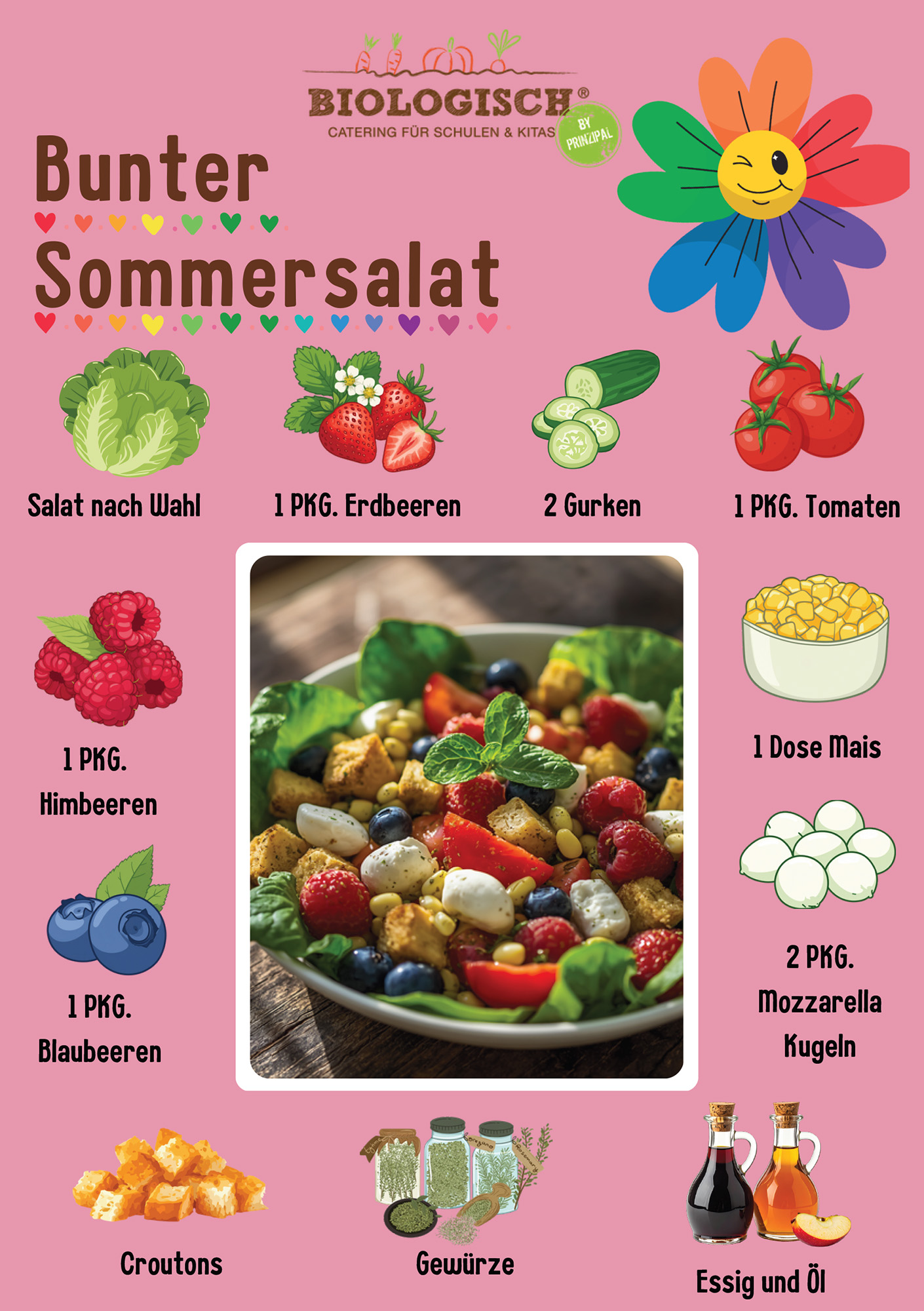 Bunter Sommersalat - Kinderrezepte